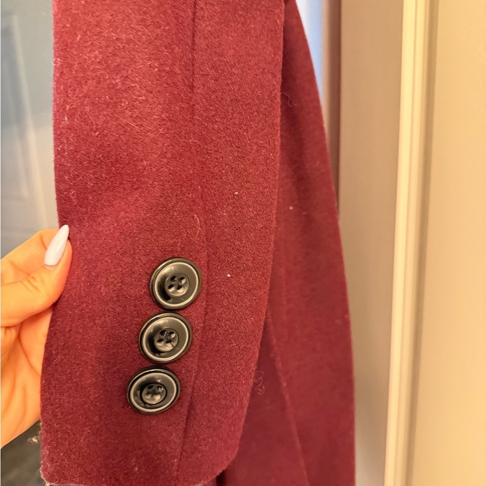 New York & Company Deep Burgundy Trench Coat - Picture 7 of 8